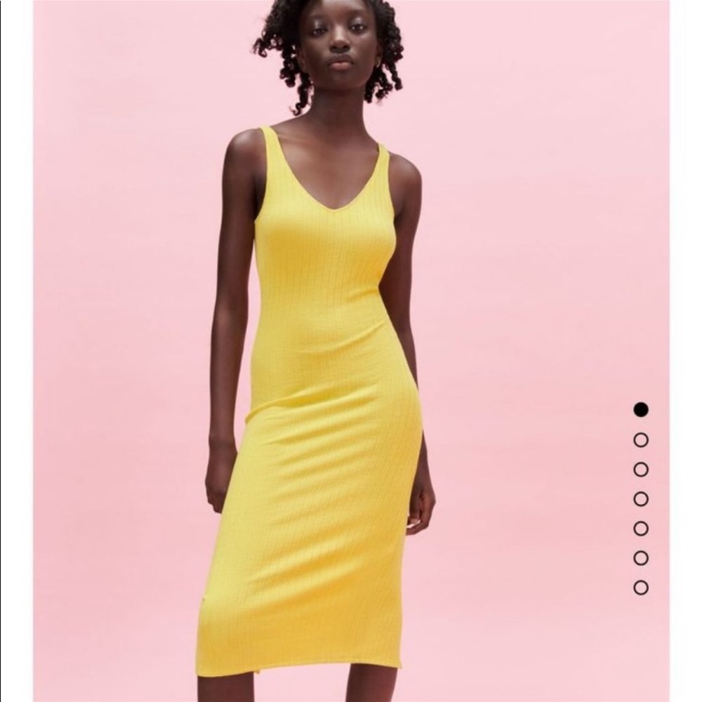 Zara Yellow Midi Dress- size Large